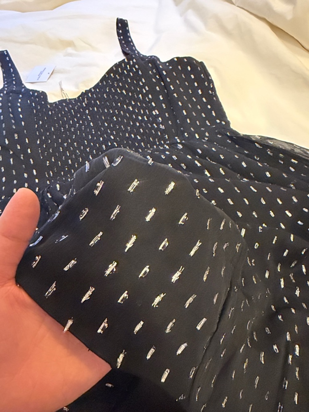 American Eagle Outfitters Black Mini Dress with Silver Print - Picture 2 of 5